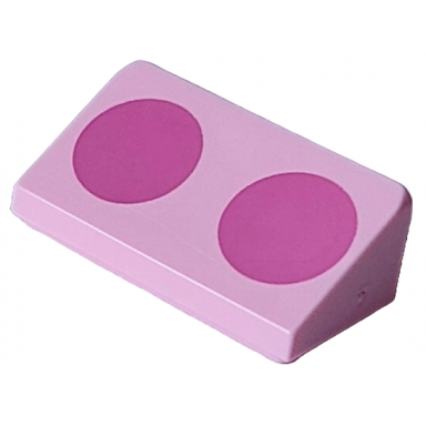 bright pink slope 30 1 x 2 x 2 3 with 2 dark pink circles pattern super mario para-biddybud spots