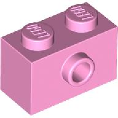 bright pink brick modified 1 x 2 with stud on side