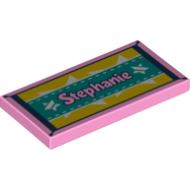 bright pink tile 2 x 4 with stephanie and beach towel pattern
