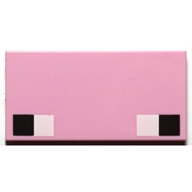 bright pink tile 2 x 4 with small white and black squares pattern minecraft pig eyes