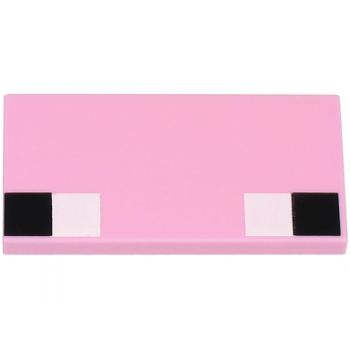 bright pink tile 2 x 4 with large white and black squares pattern minecraft baby pig eyes