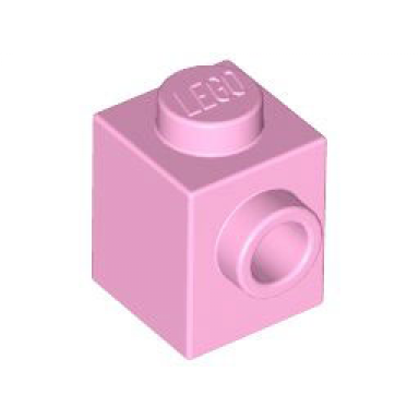 bright pink brick modified 1 x 1 with stud on side
