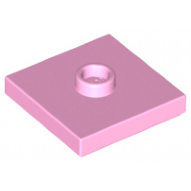 bright pink plate modified 2 x 2 with groove and 1 stud in center jumper