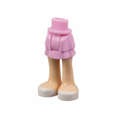 bright pink mini doll hips and skirt layered light nougat legs and white shoes pattern - thick hinge