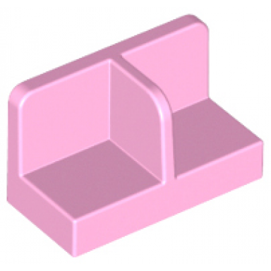 bright pink panel 1 x 2 x 1 with rounded corners and center divider