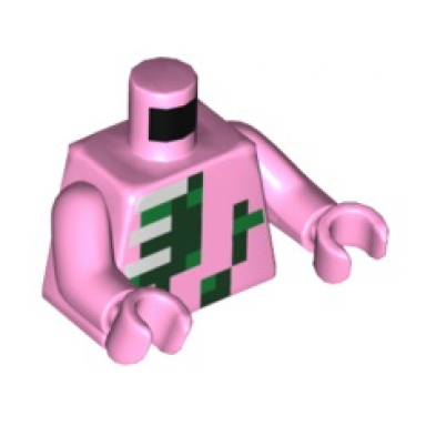 bright pink torso pixelated zombie pigman pattern bright pink arms bright pink hands