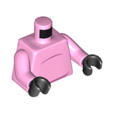 bright pink torso pig dark pink stomach lines no tail pattern bright pink arms black hands