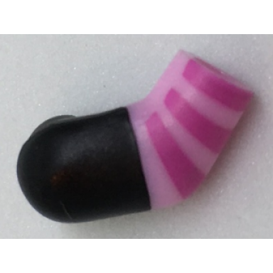 bright pink arm right with black short sleeve and dark pink stripes pattern