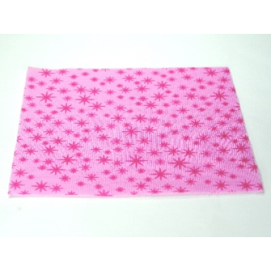 bright pink duplo cloth blanket 8 x 10 cm with dark pink stars pattern