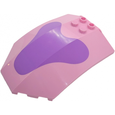 bright pink windscreen 8 x 6 x 2 curved sloped sides with medium lavender spot pattern