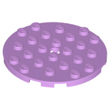 medium lavender plate round 6 x 6 with hole