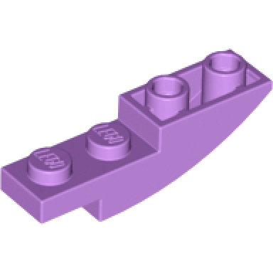 medium lavender slope curved 4 x 1 inverted