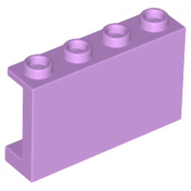 medium lavender panel 1 x 4 x 2 with side supports - hollow studs
