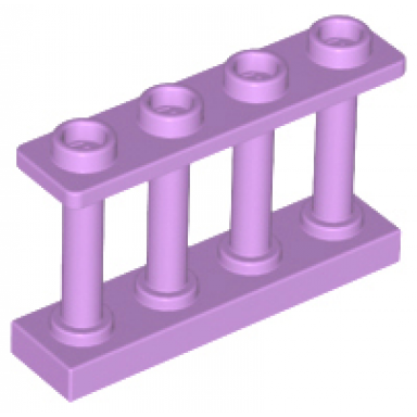 medium lavender fence 1 x 4 x 2 spindled with 4 studs