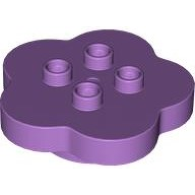 medium lavender duplo brick round 4 x 4 flat top scalloped with 2 x 2 studs