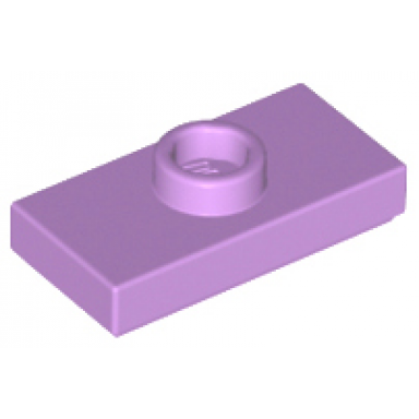 medium lavender plate modified 1 x 2 with 1 stud with groove and bottom stud holder jumper