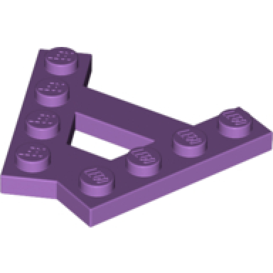 medium lavender wedge plate a-shape with 2 rows of 4 studs