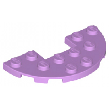 medium lavender plate round half 3 x 6 with 1 x 2 cutout