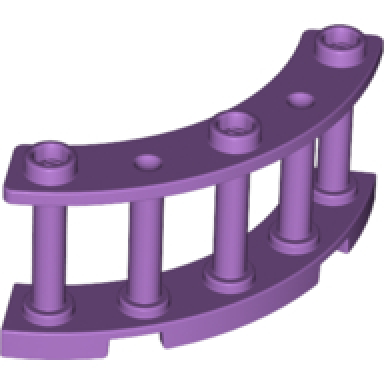 medium lavender fence 4 x 4 x 2 quarter round spindled with 3 studs