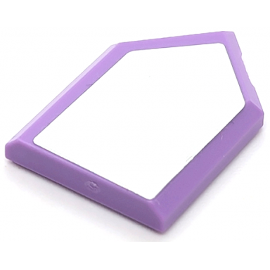 medium lavender tile modified 2 x 3 pentagonal with mirror pattern sticker - set 43201