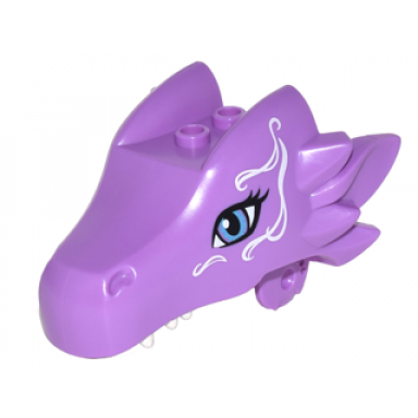 medium lavender dragon head elves jaw upper with medium blue eyes and white swirls pattern gust