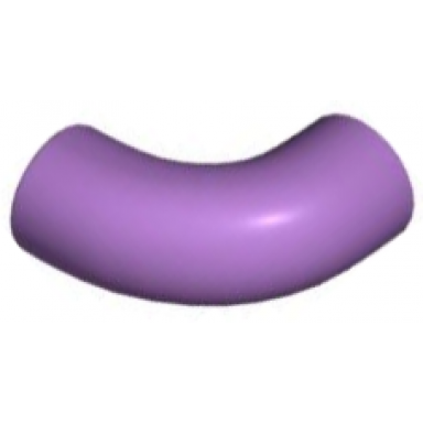 medium lavender brick round 1 x 1 d 90 degrees elbow macaroni - no stud - type 2 - axle hole