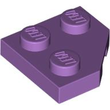 medium lavender wedge plate 2 x 2 cut corner