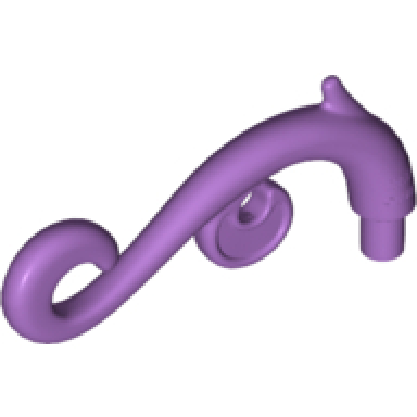 medium lavender plant stem curved with bar thorns and swirls