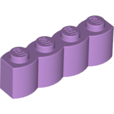 medium lavender brick modified 1 x 4 with log profile