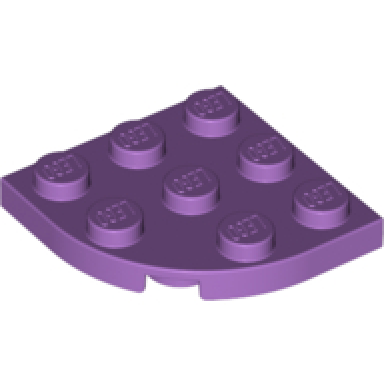 medium lavender plate round corner 3 x 3