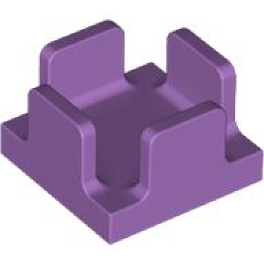 medium lavender container box 2 x 2 x 1 half with 4 side supports