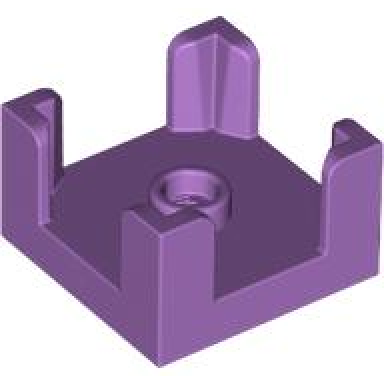 medium lavender container box 2 x 2 x 1 half with stud and 4 corner supports