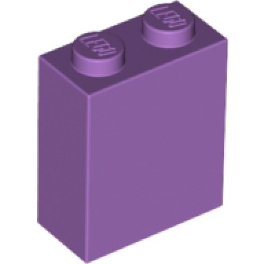medium lavender brick 1 x 2 x 2 with inside stud holder
