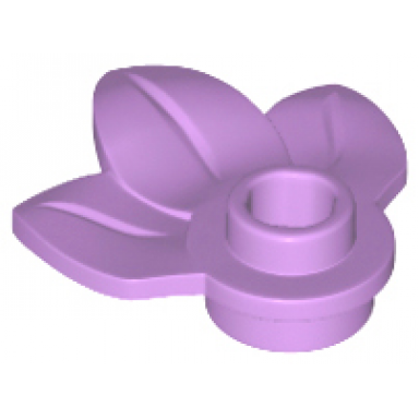 medium lavender plant plate round 1 x 1 with 3 leaves