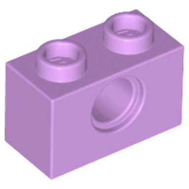 medium lavender technic brick 1 x 2 with hole