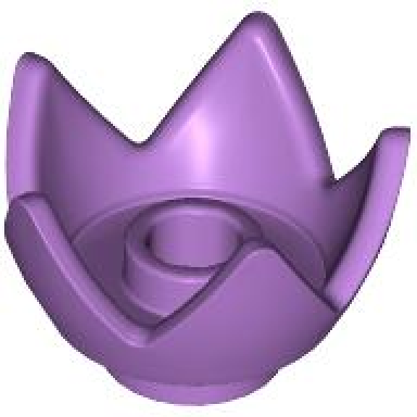 medium lavender minifigure headgear crown eggshell with 5 points and center stud