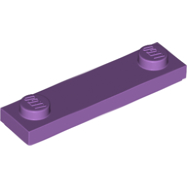 medium lavender plate modified 1 x 4 with 2 studs with groove