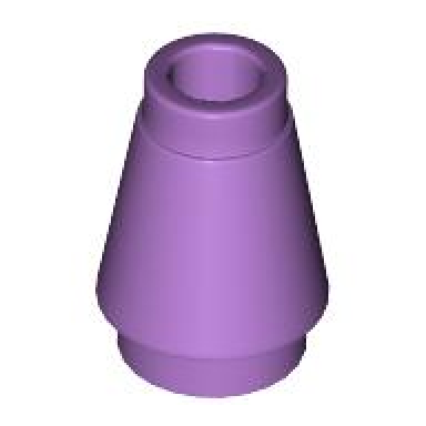 medium lavender cone 1 x 1 with top groove
