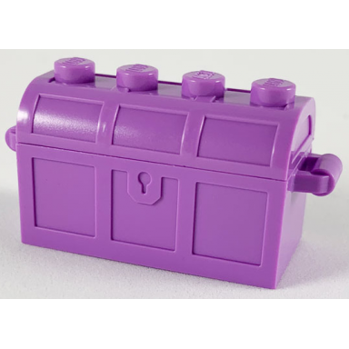 medium lavender container treasure chest with slots in back and same color thick hinge curved lid 4738a 4739a