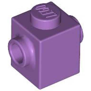 medium lavender brick modified 1 x 1 with studs on 2 sides opposite