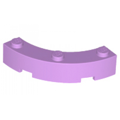 medium lavender brick round corner 4 x 4 macaroni with 3 studs