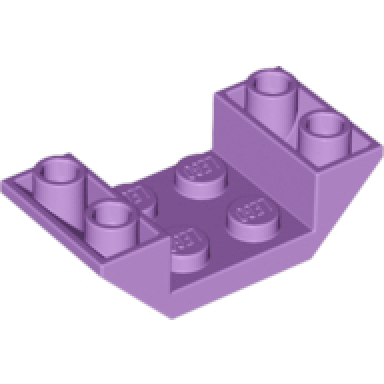 medium lavender slope inverted 45 4 x 2 double with 2 x 2 cutout