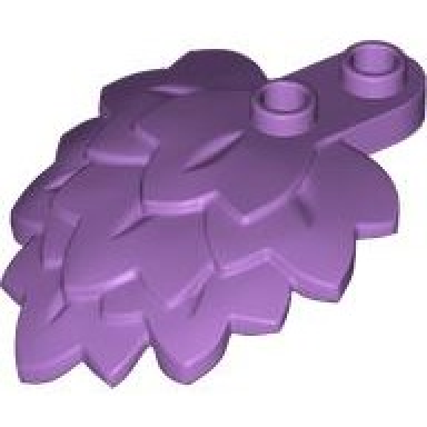 medium lavender plant plate round 1 x 2 with layered leaves