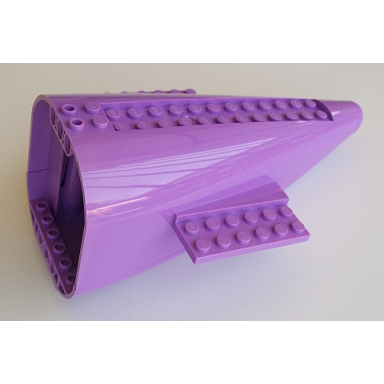 medium lavender aircraft fuselage aft section curved with fixed medium lavender base and medium lavender hard rubber tip