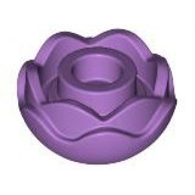 medium lavender plant flower round with 2 layers peony rose with open stud and small pin hole
