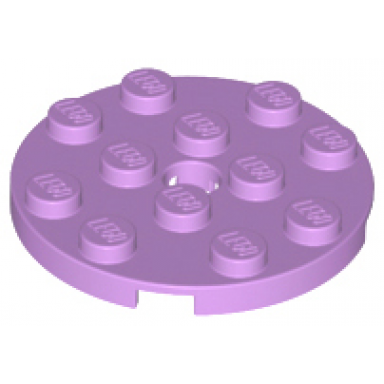 medium lavender plate round 4 x 4 with hole