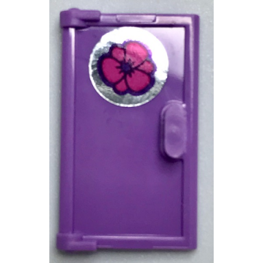 medium lavender door 1 x 2 x 3 with vertical handle mold for tabless frames with flower pattern sticker - set 40307