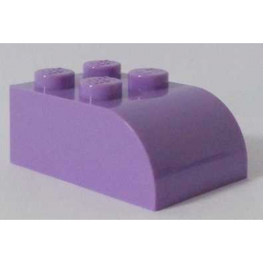 medium lavender slope curved 3 x 2 with 4 studs