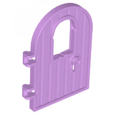 medium lavender door 1 x 4 x 6 round top with window and keyhole reinforced edge