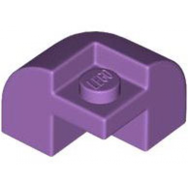 medium lavender slope curved 2 x 2 x 1 1 3 corner round with recessed stud